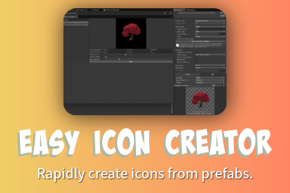 Easy Icon Creator promotional card: rapidly create icons from prefabs